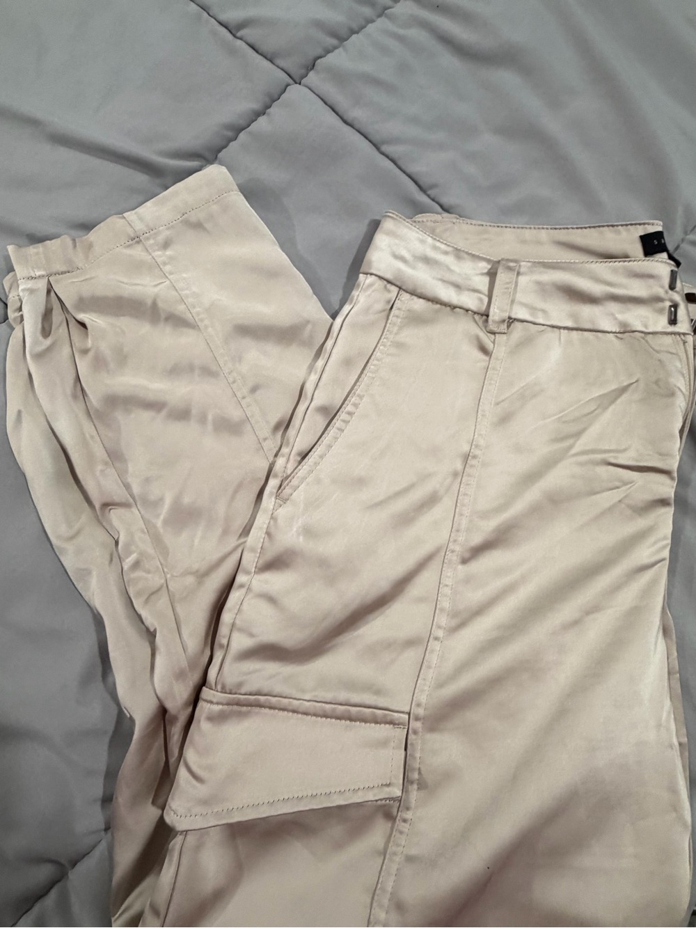 Sanctuary Light Taupe Cargo Track Pants
